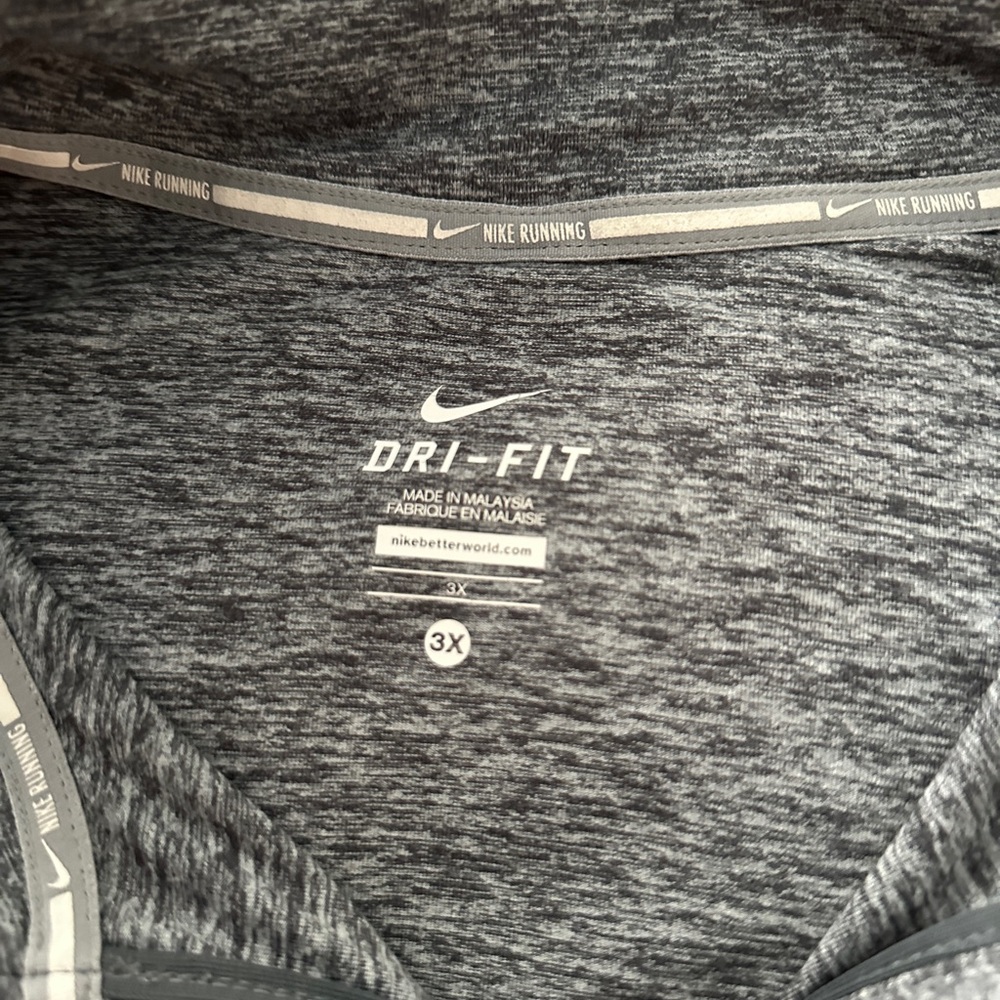Nike Dri-FIT Heathered Gray Athletic Quarter Zip, Women’s 3x